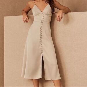 Sachin & Babi Button Front Detailed Slip Dress Taupe size 2